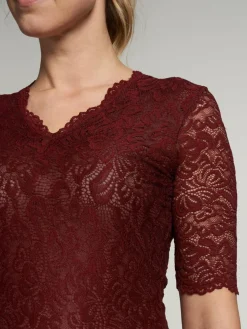 Spieth & Wenksy Blusen*Damen Dirndlbluse - Arktis rot gemustert