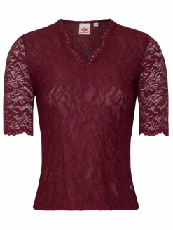 Spieth & Wenksy Blusen*Damen Dirndlbluse - Arktis rot gemustert