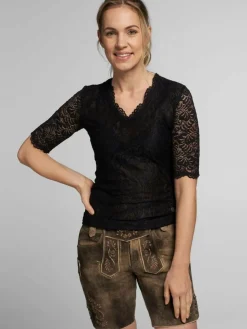 Spieth & Wenksy Blusen*Damen Dirndlbluse - Arktis schwarz gemustert