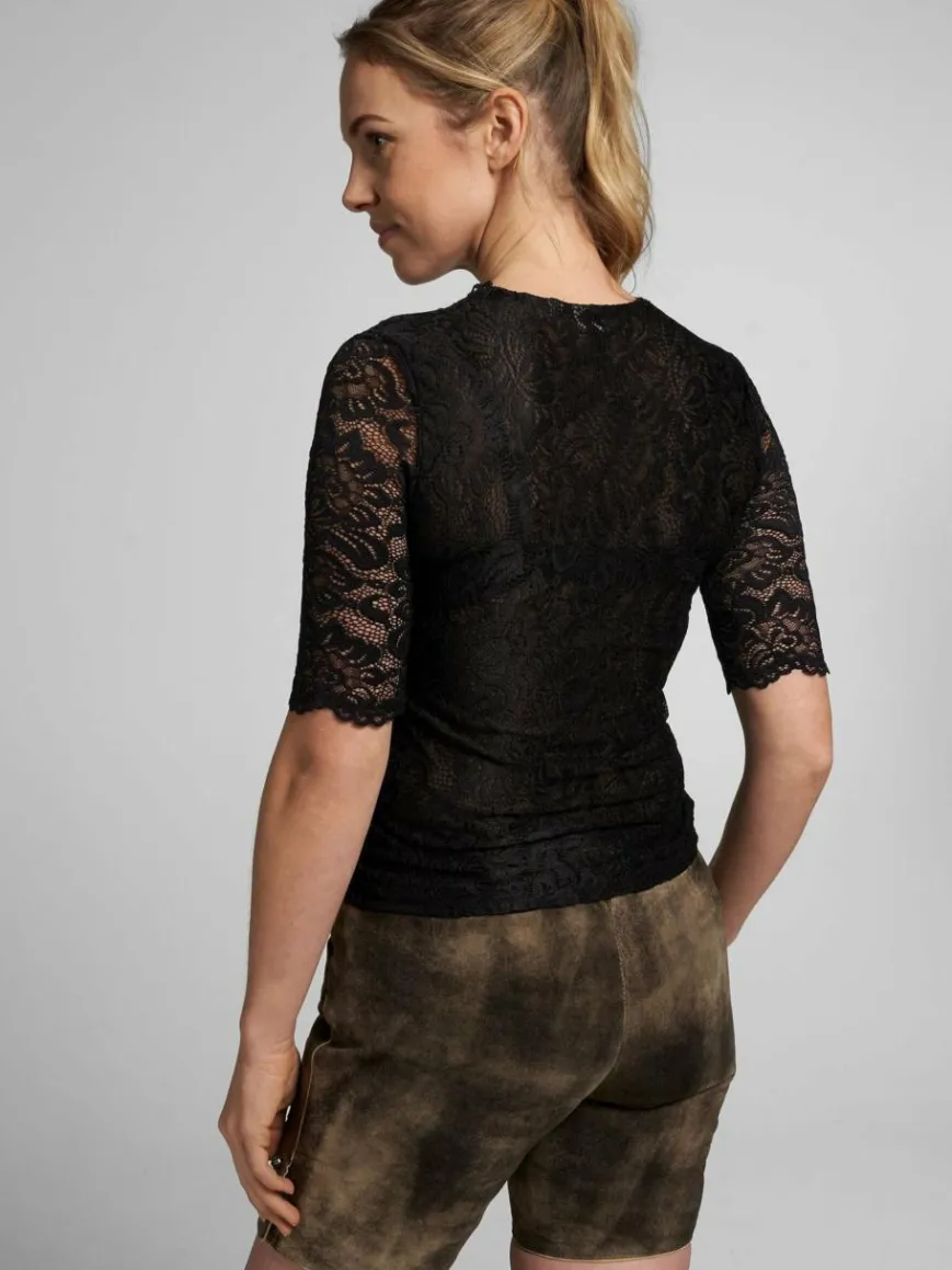 Spieth & Wenksy Blusen*Damen Dirndlbluse - Arktis schwarz gemustert