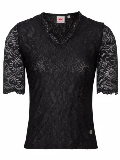 Spieth & Wenksy Blusen*Damen Dirndlbluse - Arktis schwarz gemustert