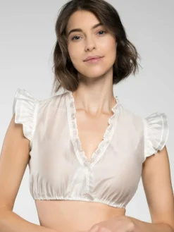 Spieth & Wenksy Blusen*Damen Dirndlbluse - Fran weiß uni