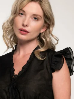 Spieth & Wenksy Blusen|Shirts & Tops*Damen Dirndlbluse - Fran schwarz uni