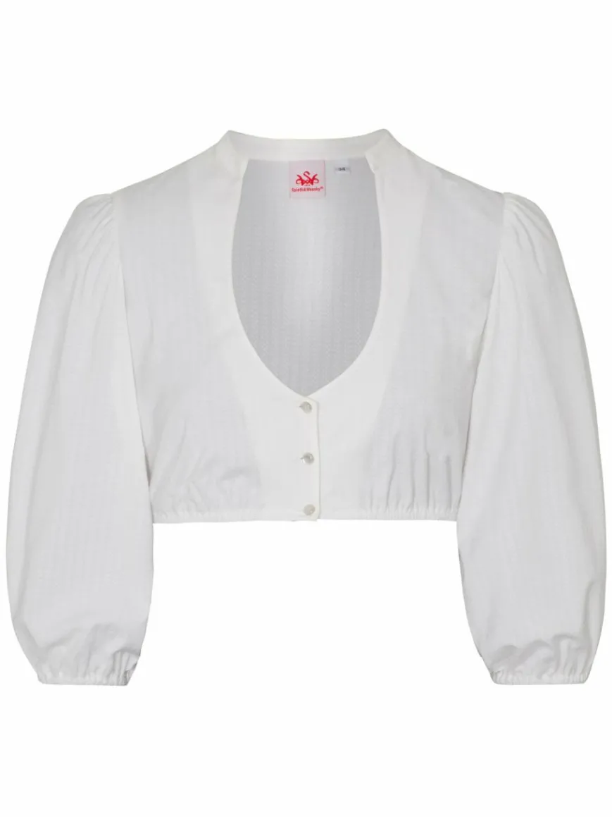 Spieth & Wenksy Blusen*Damen Dirndlbluse - Gertine weiß uni