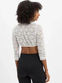 Krüger Dirndl Blusen*Damen Dirndlbluse aus Spitze ecru uni