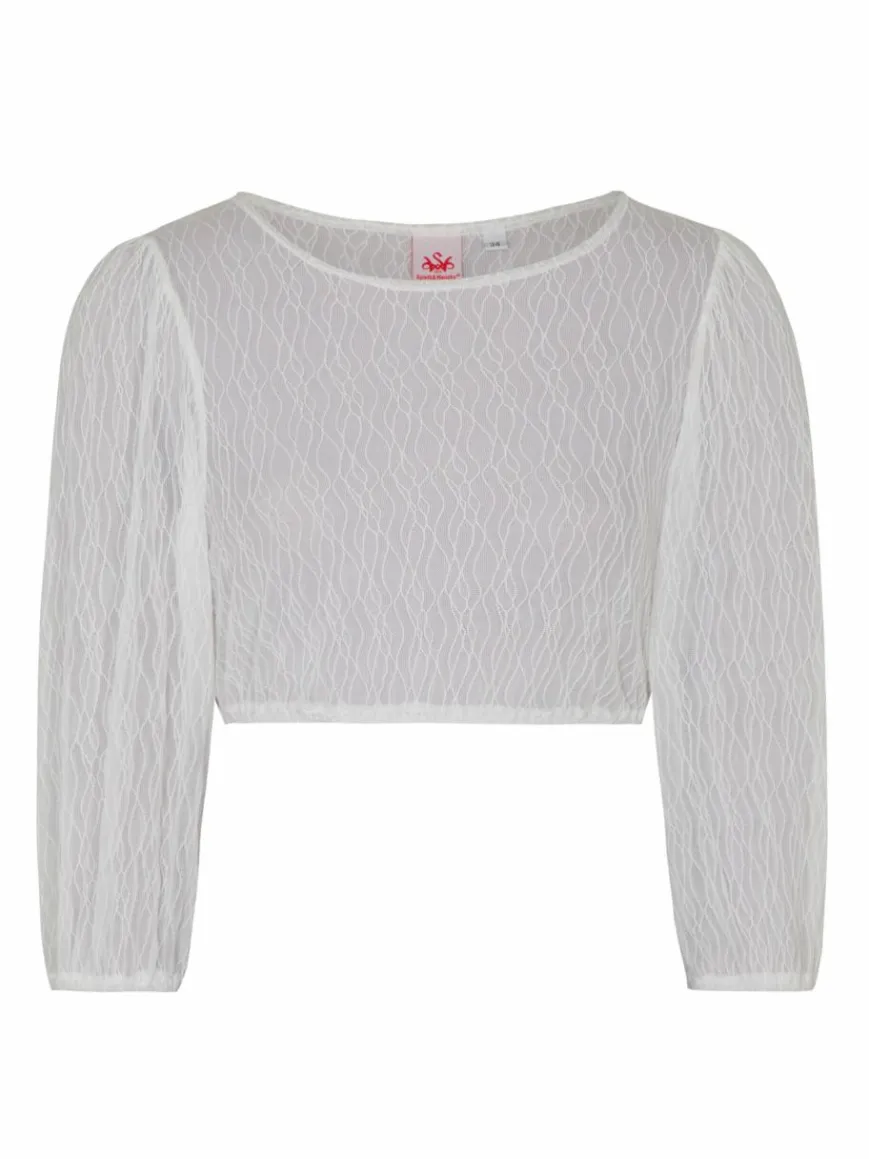 Spieth & Wenksy Blusen*Damen Dirndlblusen - Dirndlbluse "Franzi" weiß uni