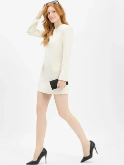 Armani Exchange Kleider*Damen Etuikleid ecru uni