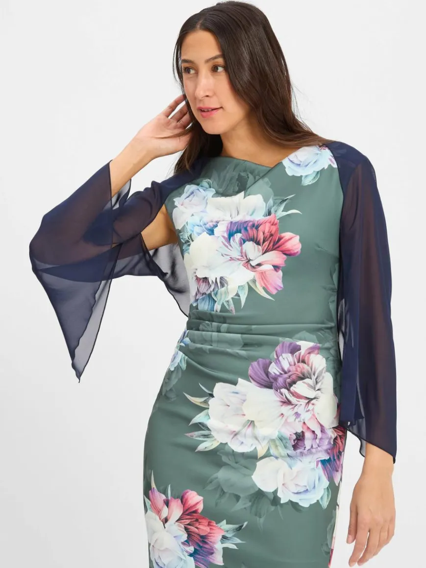 Swing Kleider*Damen Etuikleid tanne gemustert