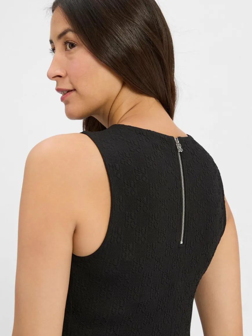 HUGO Kleider*Damen Etuikleid - Naironi schwarz strukturiert