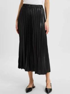 Rich & Royal Röcke*Damen Faltenrock schwarz uni