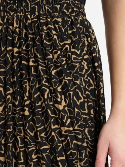 Franco Callegari Röcke*Damen Faltenrock schwarz camel gemustert