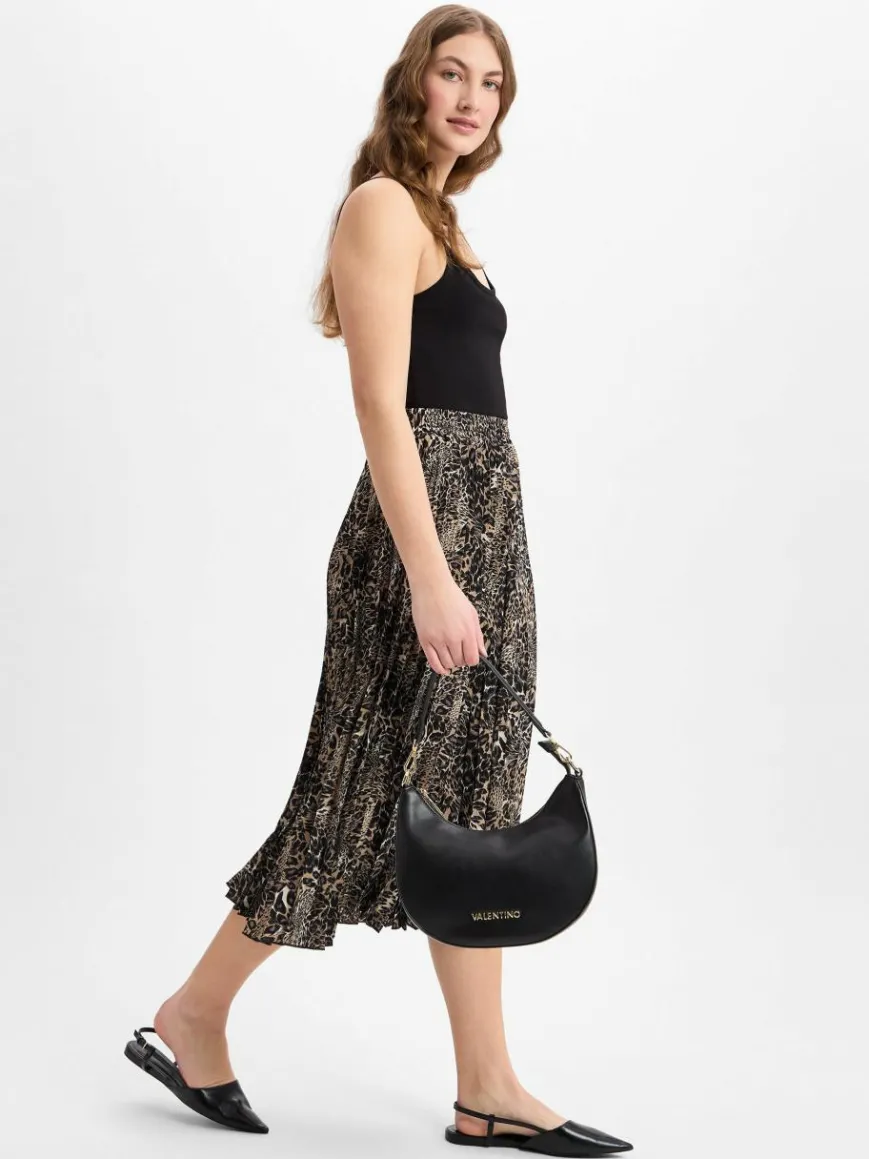 Franco Callegari Röcke*Damen Faltenrock beige schwarz gemustert