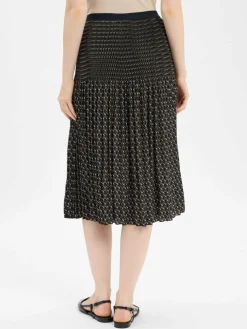 Opus Röcke*Damen Faltenrock - Ribane London schwarz khaki gemustert