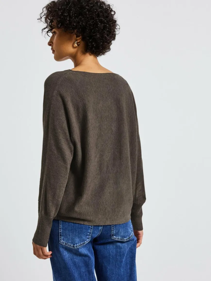 Street One Pullover & Strickjacken*Damen Feinstrickpullover braun meliert