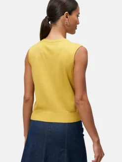 zero Pullover & Strickjacken*Damen Feinstrickweste gelb uni