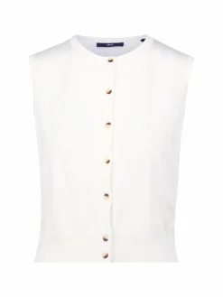 zero Pullover & Strickjacken*Damen Feinstrickweste beige uni