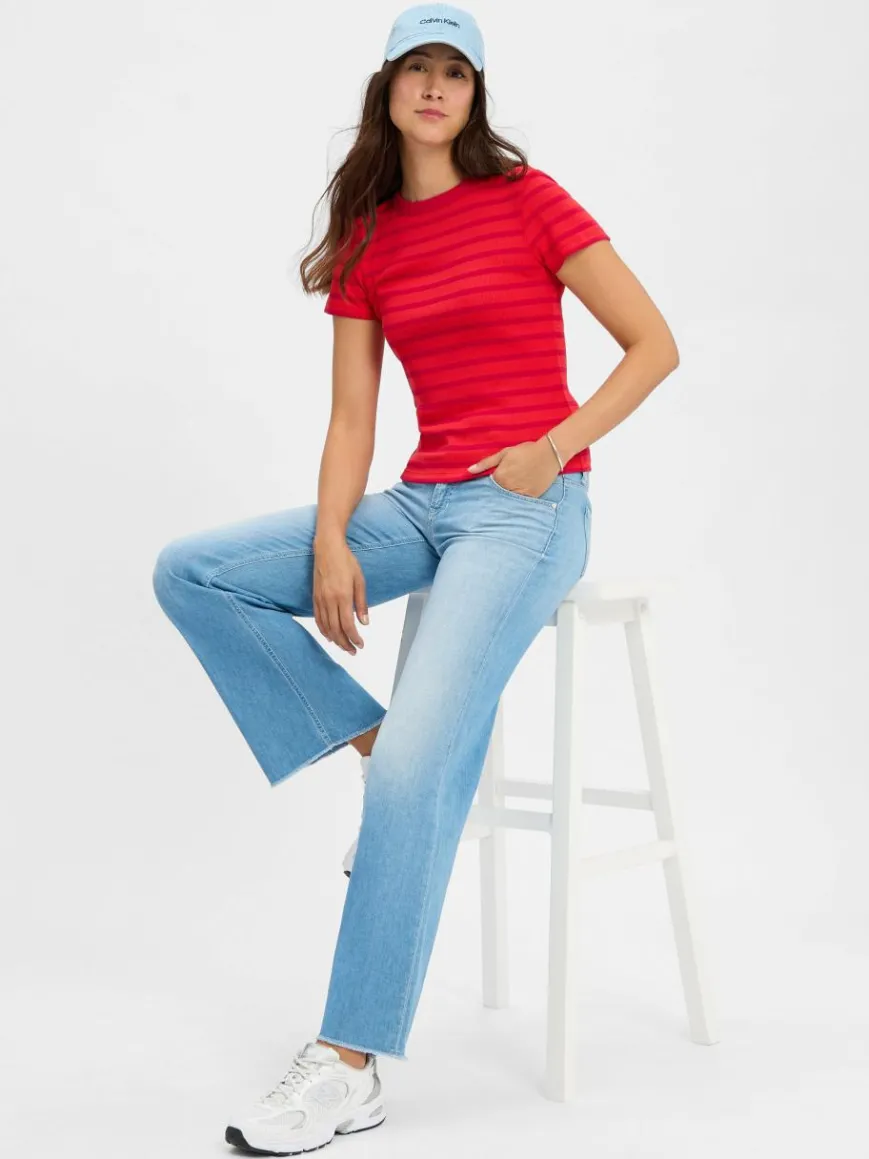 Cambio Jeans*Damen Flared Jeans - Tess light stone uni