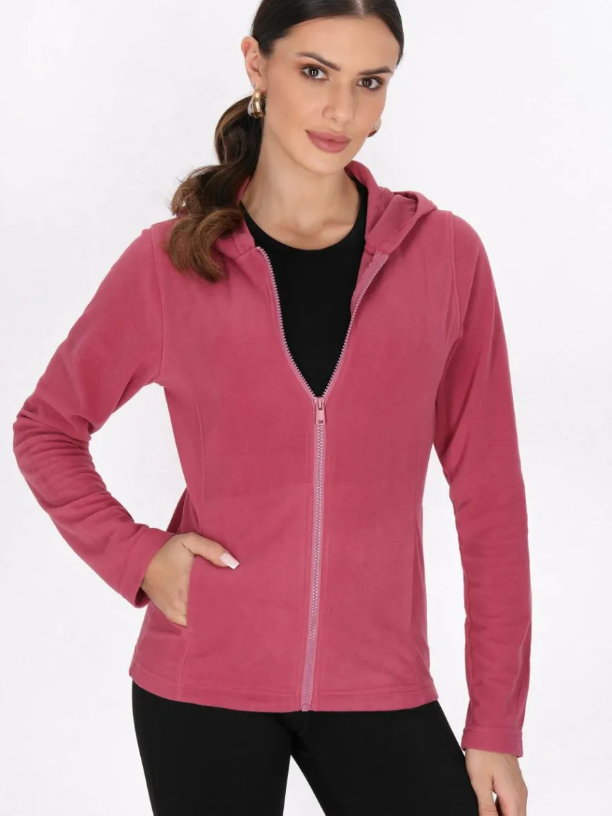 Faina Sweatshirts & Sweatjacken*Damen Fleecejacke rosa uni
