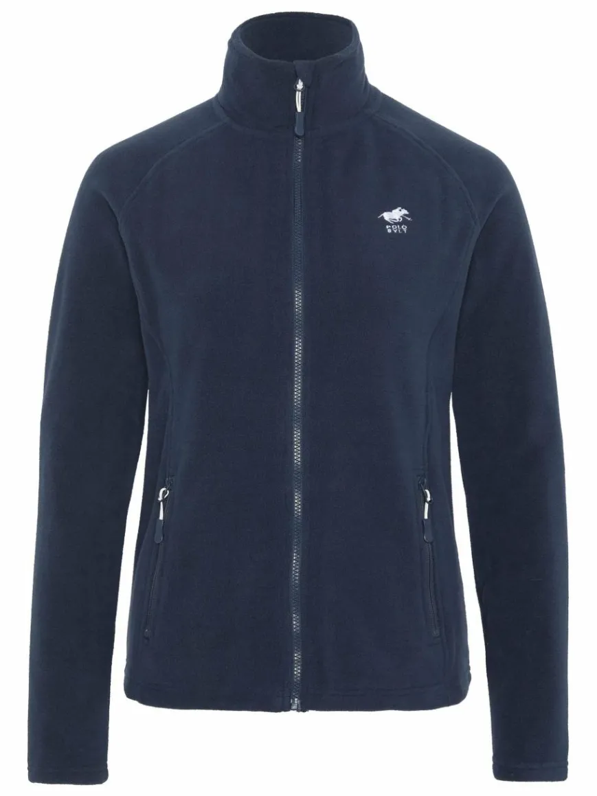Polo Sylt Sweatshirts & Sweatjacken*Damen Fleece-Jacke marine blau uni