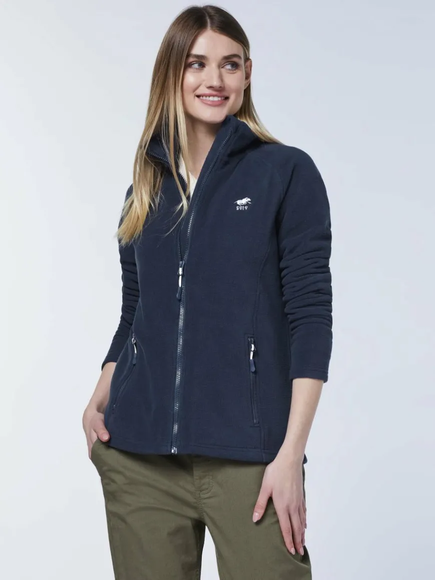 Polo Sylt Sweatshirts & Sweatjacken*Damen Fleece-Jacke marine blau uni