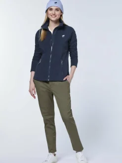 Polo Sylt Sweatshirts & Sweatjacken*Damen Fleece-Jacke marine blau uni