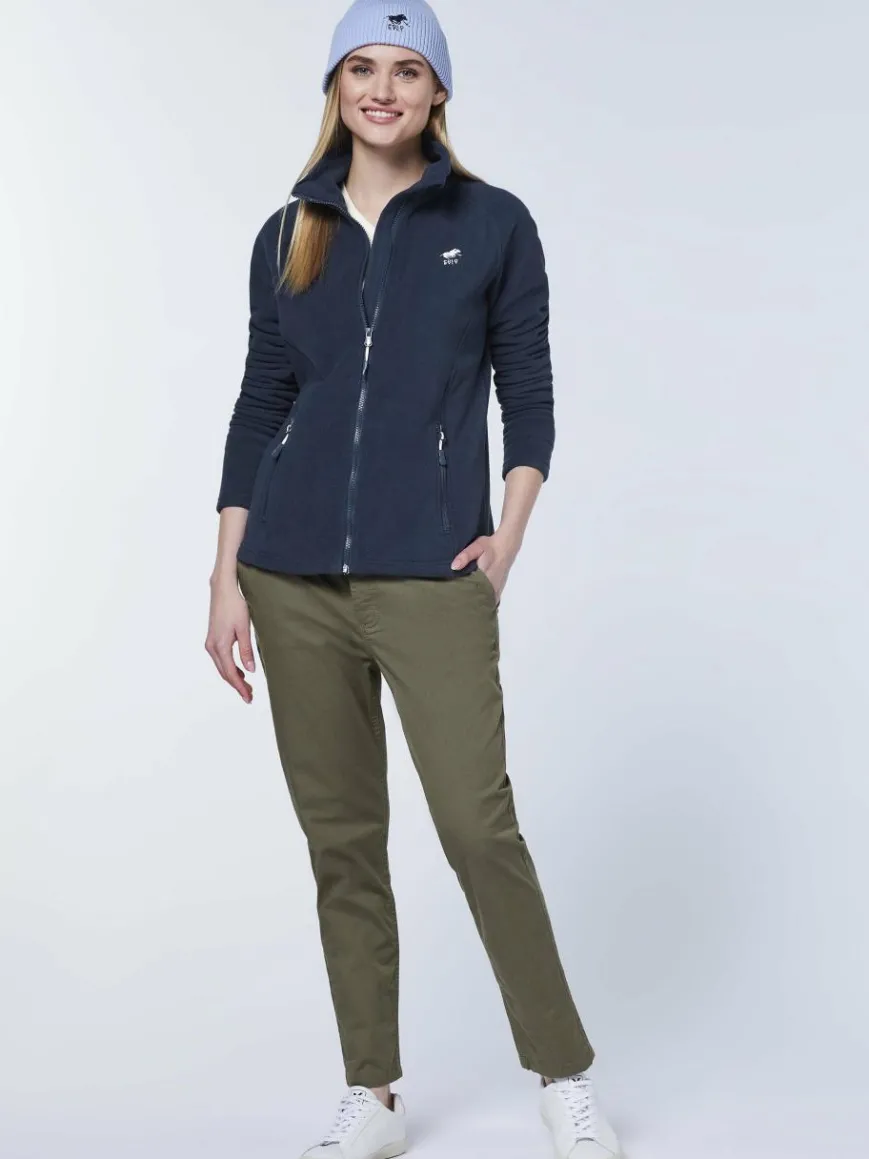 Polo Sylt Sweatshirts & Sweatjacken*Damen Fleece-Jacke marine blau uni