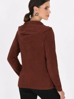 Faina Sweatshirts & Sweatjacken*Damen Fleecejacke braun uni