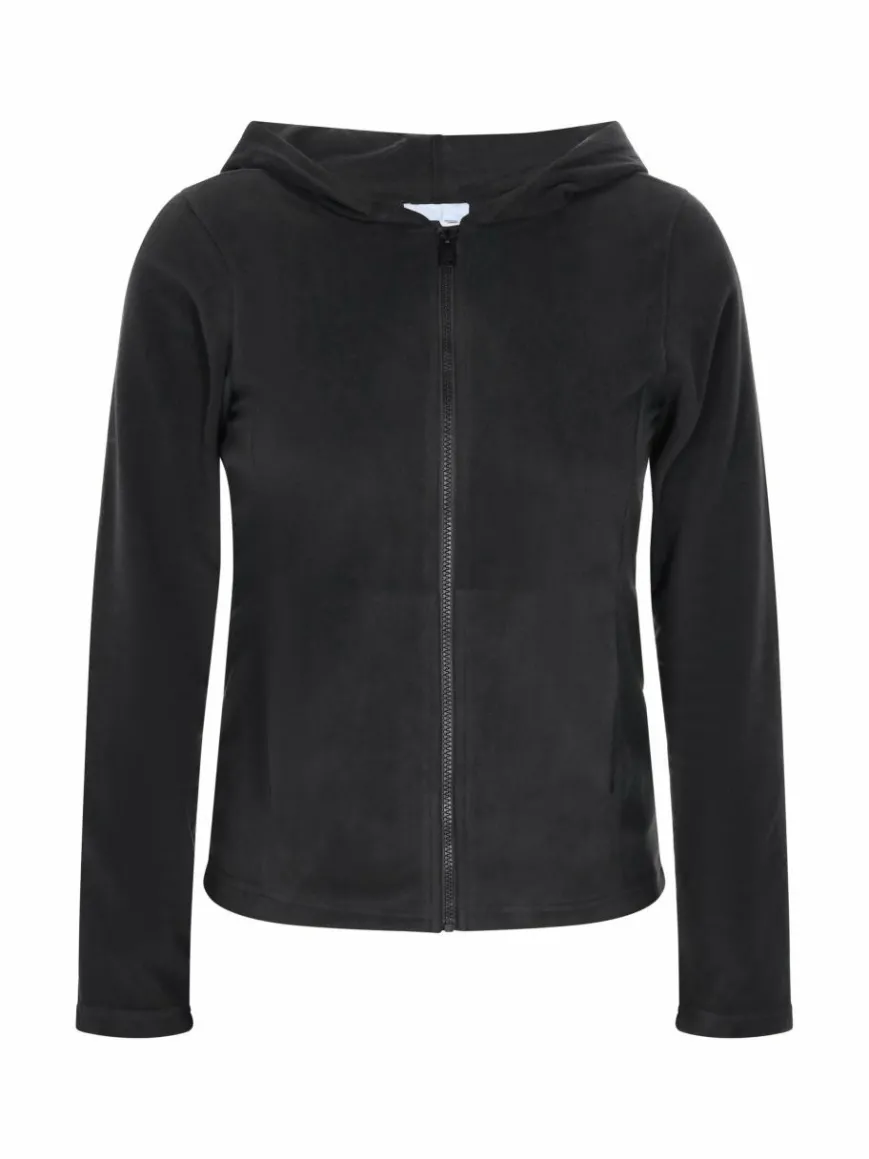 Faina Sweatshirts & Sweatjacken*Damen Fleecejacke schwarz uni