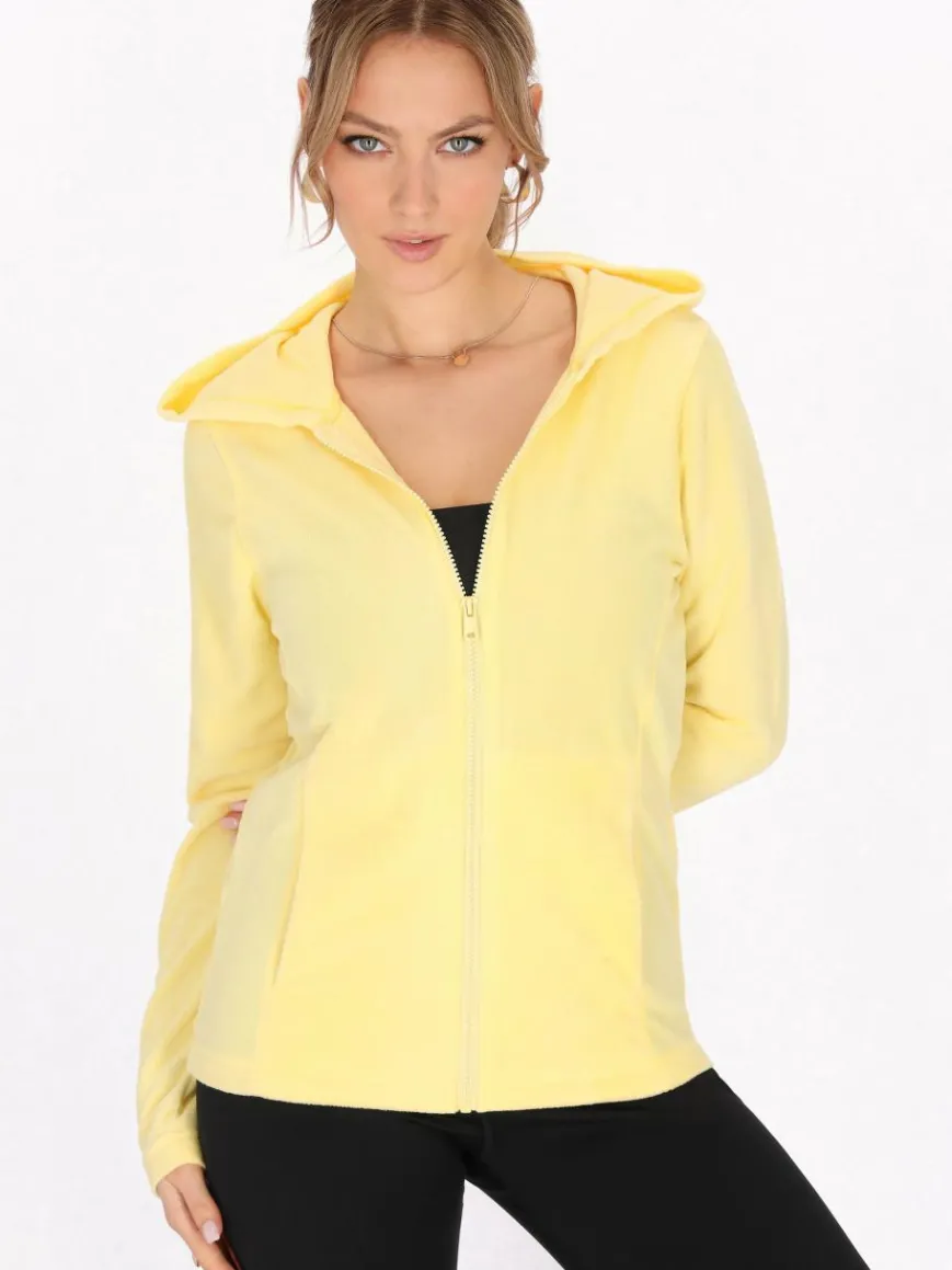 Faina Sweatshirts & Sweatjacken*Damen Fleecejacke gelb uni