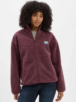 american vintage Jacken & Westen|Sweatshirts & Sweatjacken*Damen Fleecejacke - Hoktown bordeaux meliert