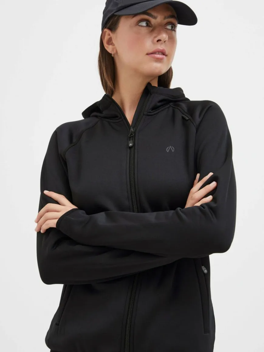 North Bend Sweatshirts & Sweatjacken*Damen Fleecejacke - NBBerta schwarz uni