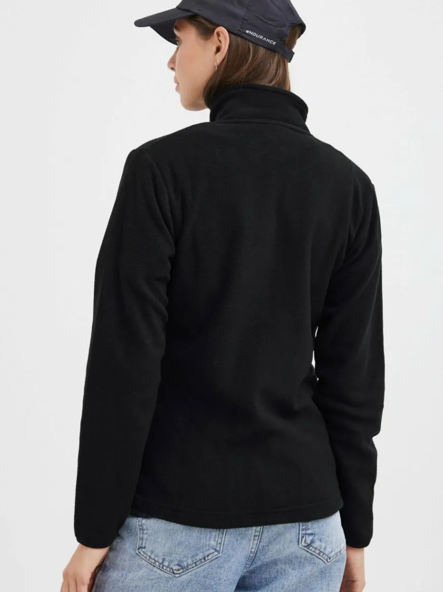 North Bend Sweatshirts & Sweatjacken*Damen Fleecejacke - NBConna schwarz uni