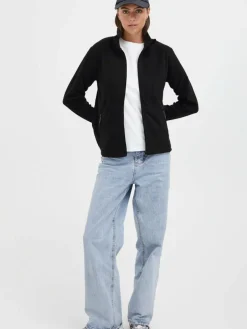 North Bend Sweatshirts & Sweatjacken*Damen Fleecejacke - NBConna schwarz uni