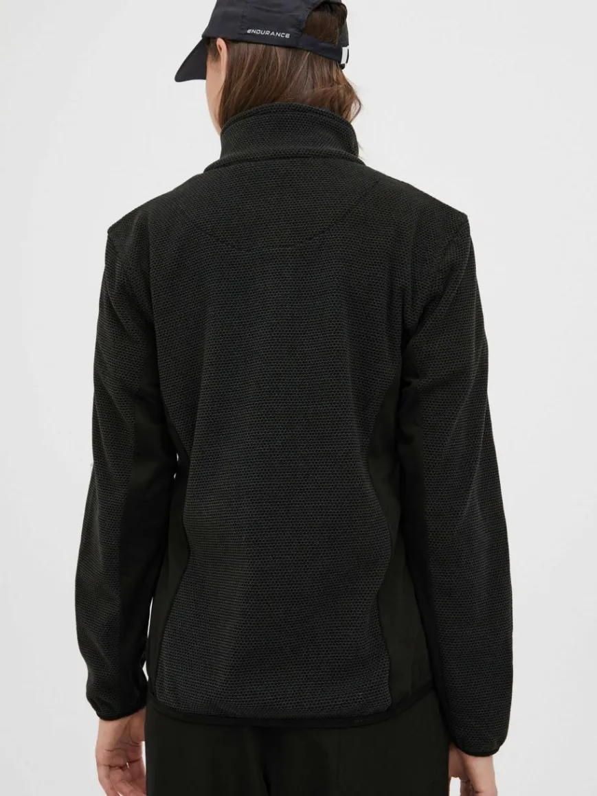 North Bend Sweatshirts & Sweatjacken*Damen Fleecejacke - NBHelga schwarz meliert