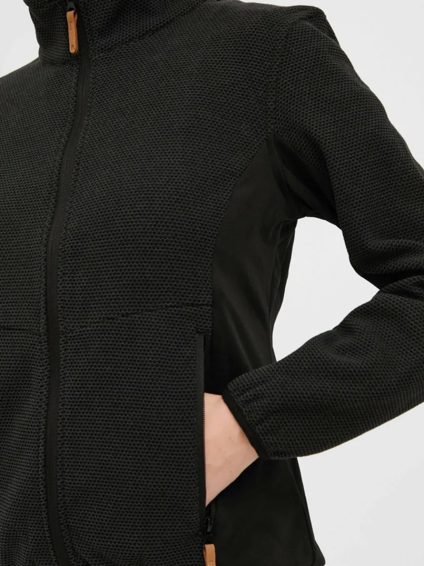 North Bend Sweatshirts & Sweatjacken*Damen Fleecejacke - NBHelga schwarz meliert