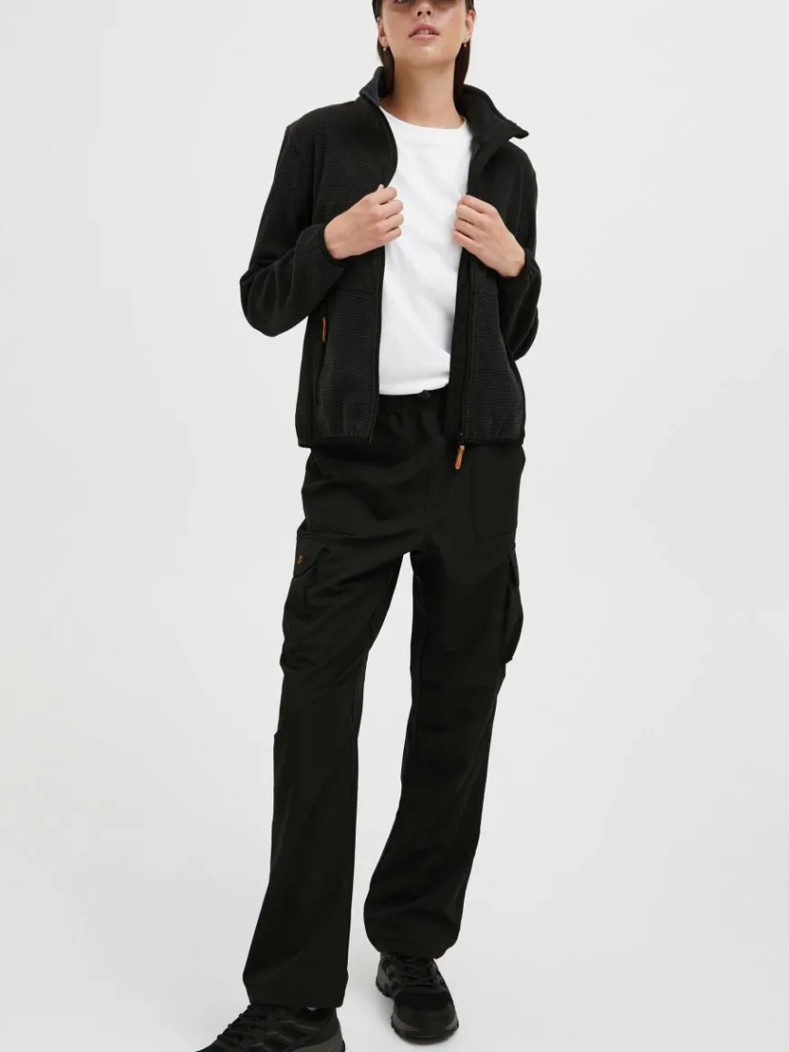 North Bend Sweatshirts & Sweatjacken*Damen Fleecejacke - NBHelga schwarz meliert