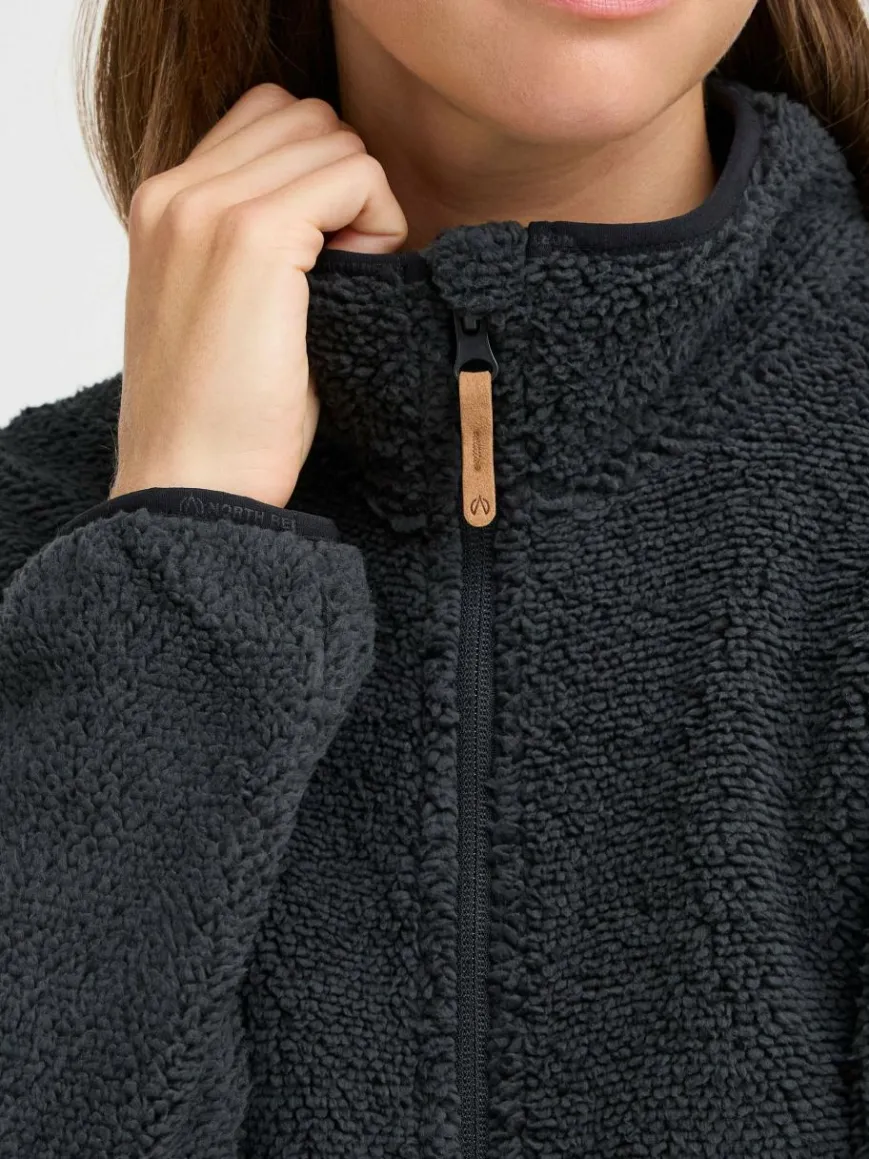 North Bend Sweatshirts & Sweatjacken*Damen Fleecejacke - NBStine schwarz uni