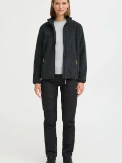 North Bend Sweatshirts & Sweatjacken*Damen Fleecejacke - NBStine schwarz uni