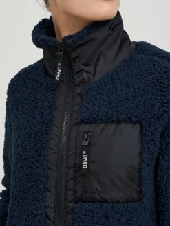 OXMO Sweatshirts & Sweatjacken*Damen Fleecejacke - OXEllin blau gemustert