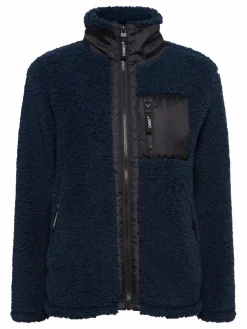 OXMO Sweatshirts & Sweatjacken*Damen Fleecejacke - OXEllin blau gemustert