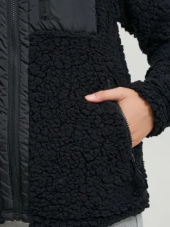 OXMO Sweatshirts & Sweatjacken*Damen Fleecejacke - OXEllin schwarz gemustert