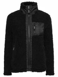 OXMO Sweatshirts & Sweatjacken*Damen Fleecejacke - OXEllin schwarz gemustert