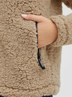 OXMO Sweatshirts & Sweatjacken*Damen Fleecejacke - OXEllin beige gemustert