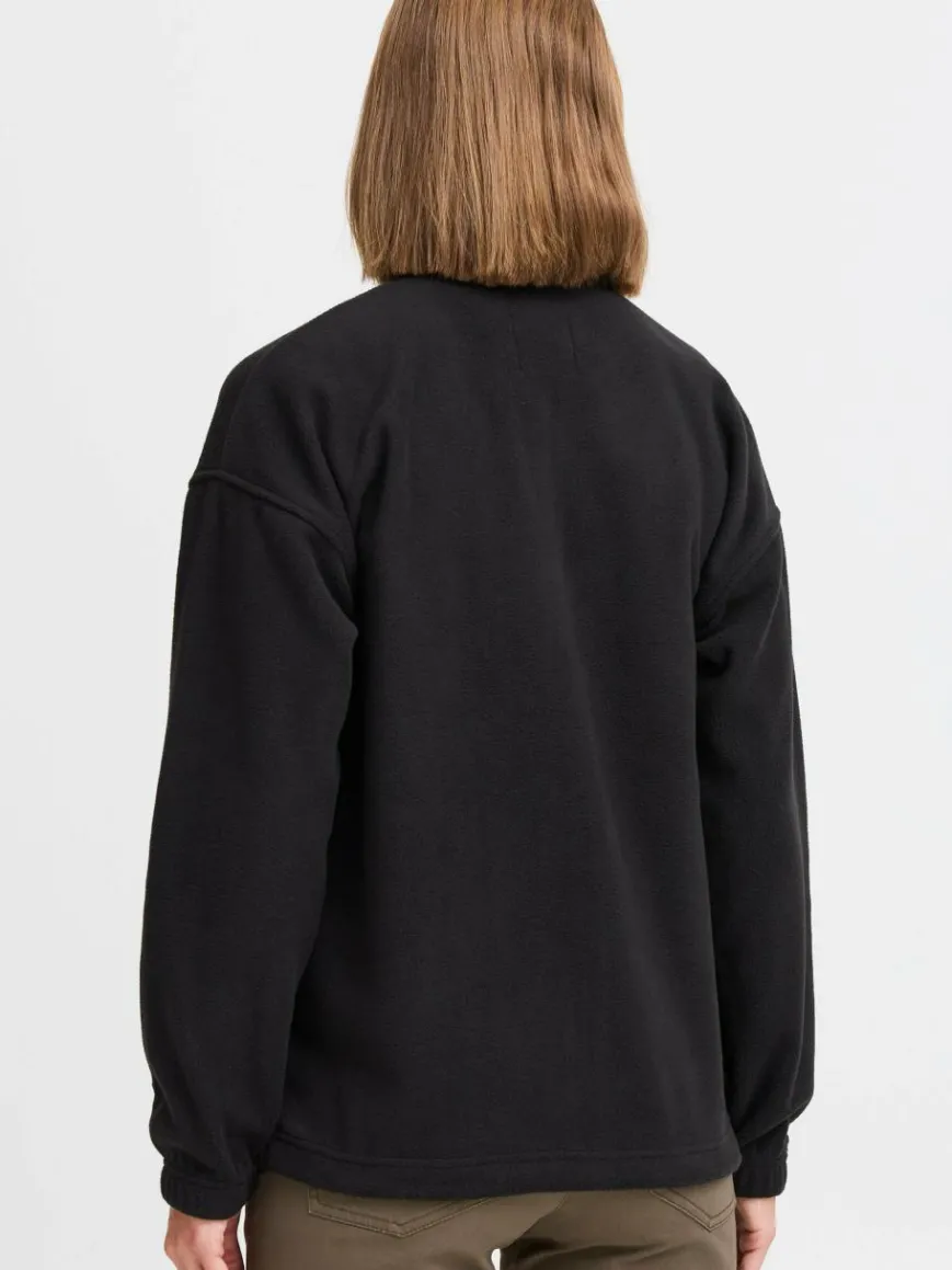 OXMO Sweatshirts & Sweatjacken|Jacken & Westen*Damen Fleecejacke - OXMARTA schwarz uni