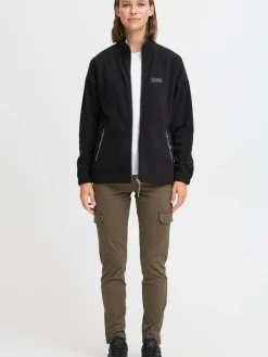 OXMO Sweatshirts & Sweatjacken|Jacken & Westen*Damen Fleecejacke - OXMARTA schwarz uni