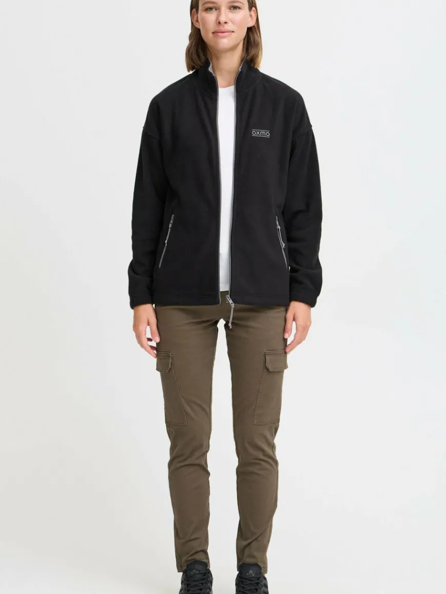 OXMO Sweatshirts & Sweatjacken|Jacken & Westen*Damen Fleecejacke - OXMARTA schwarz uni
