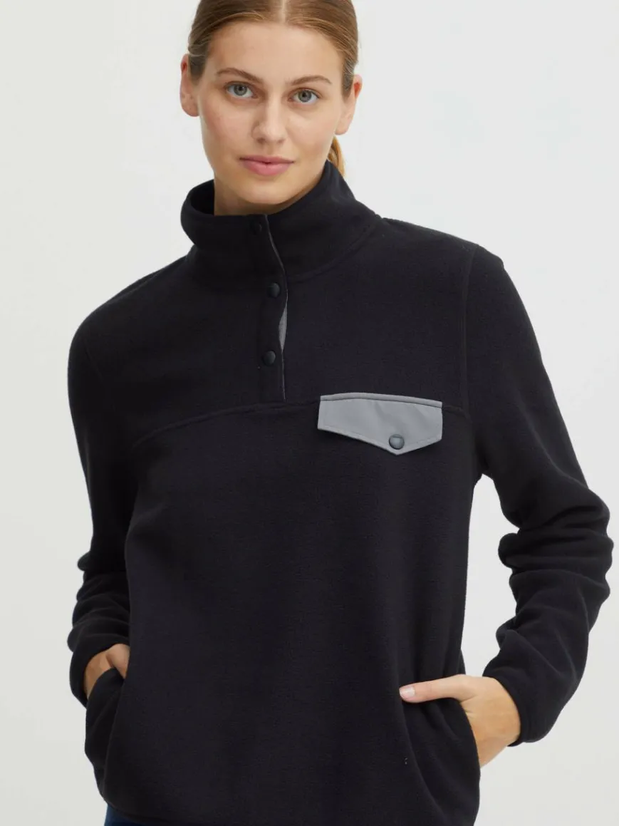 OXMO Sweatshirts & Sweatjacken*Damen Fleecejacke - OXNyfine schwarz uni