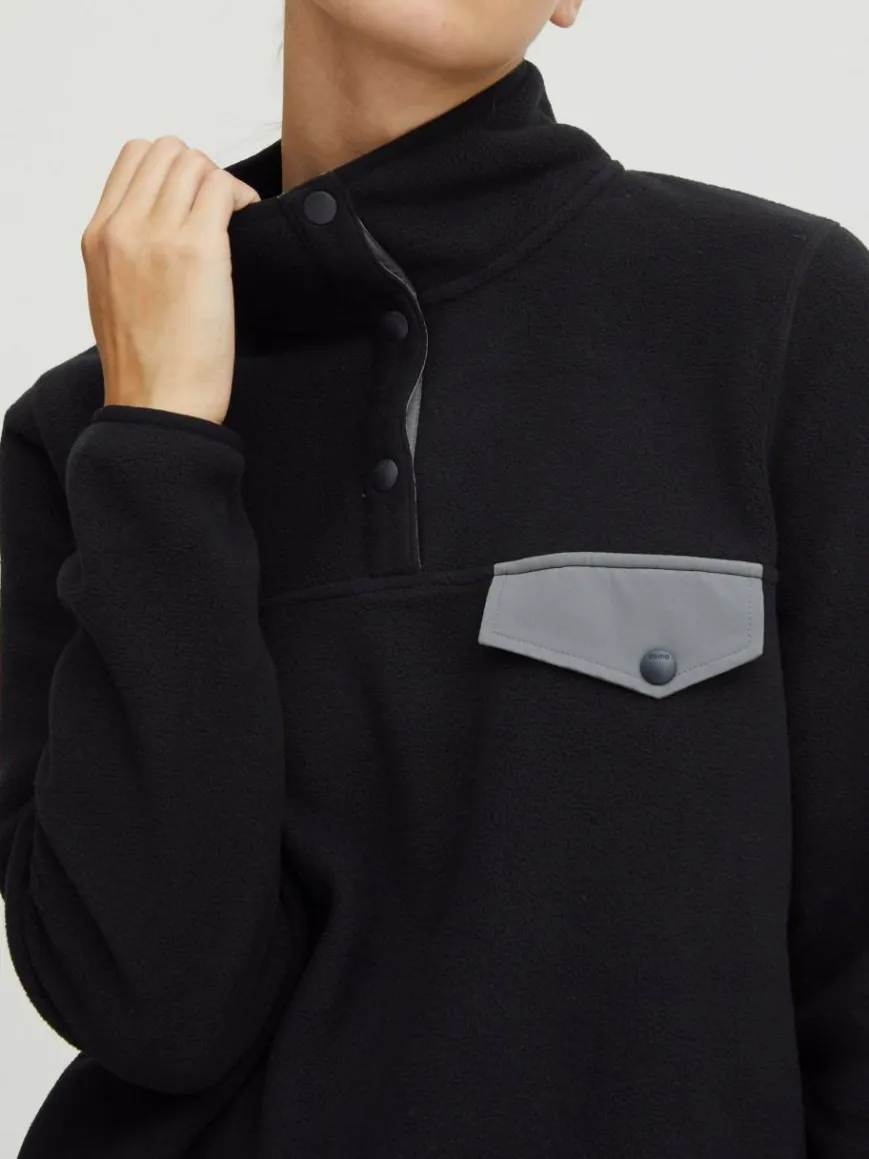 OXMO Sweatshirts & Sweatjacken*Damen Fleecejacke - OXNyfine schwarz uni