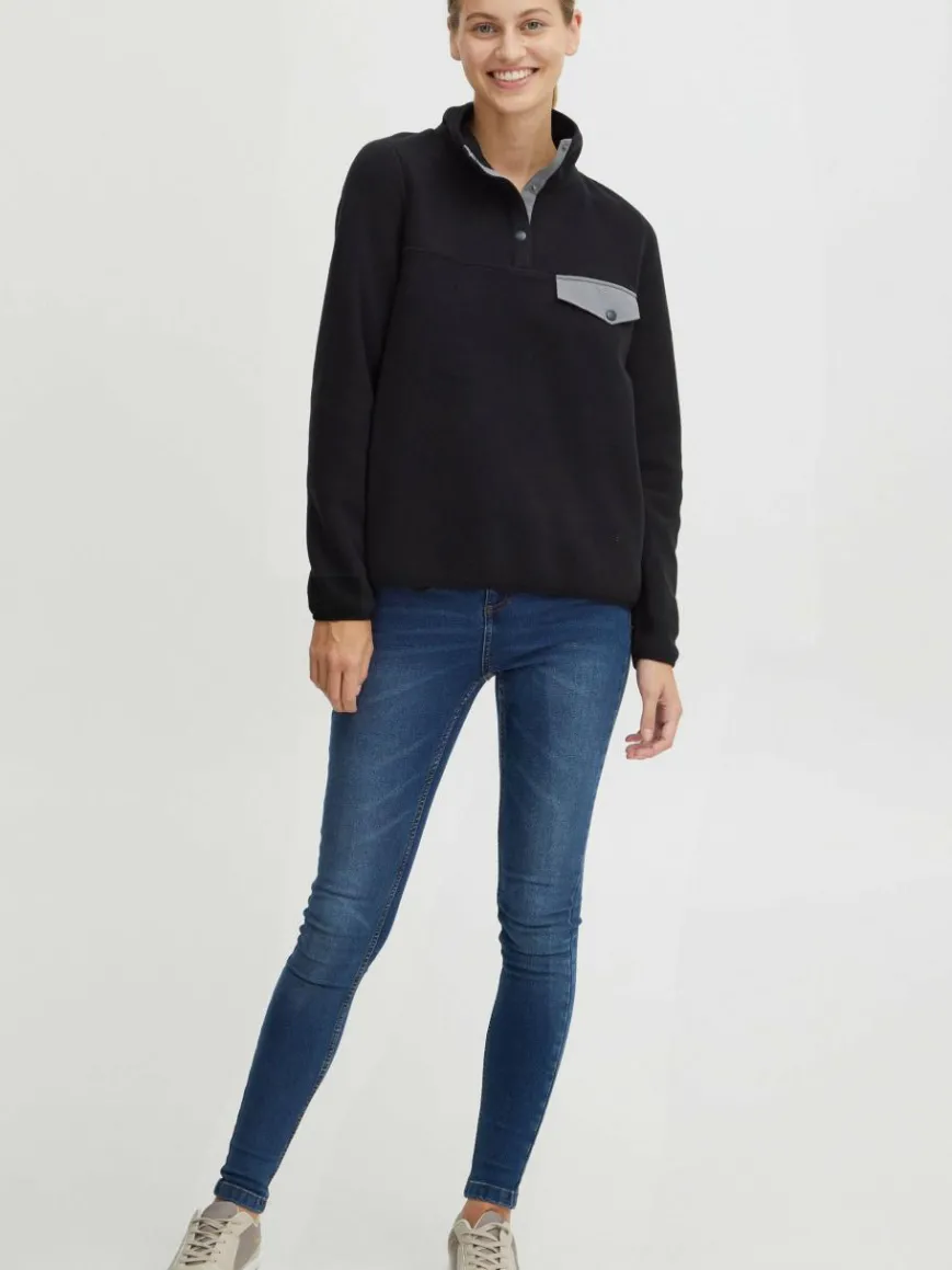 OXMO Sweatshirts & Sweatjacken*Damen Fleecejacke - OXNyfine schwarz uni