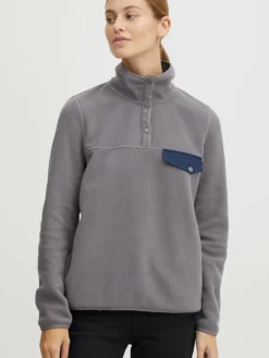 OXMO Sweatshirts & Sweatjacken*Damen Fleecejacke - OXNyfine grau uni